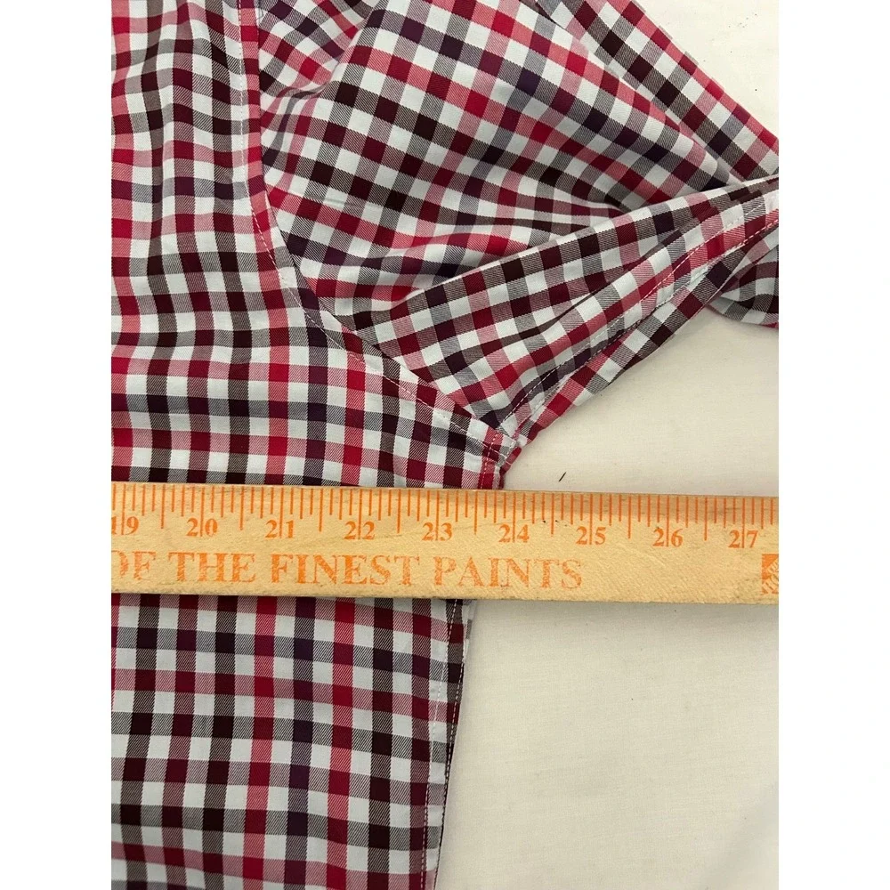 Robert Graham Modern Contras  Cuff‎ Mult-Color Gingham Plaid Mens Sz L Shirt